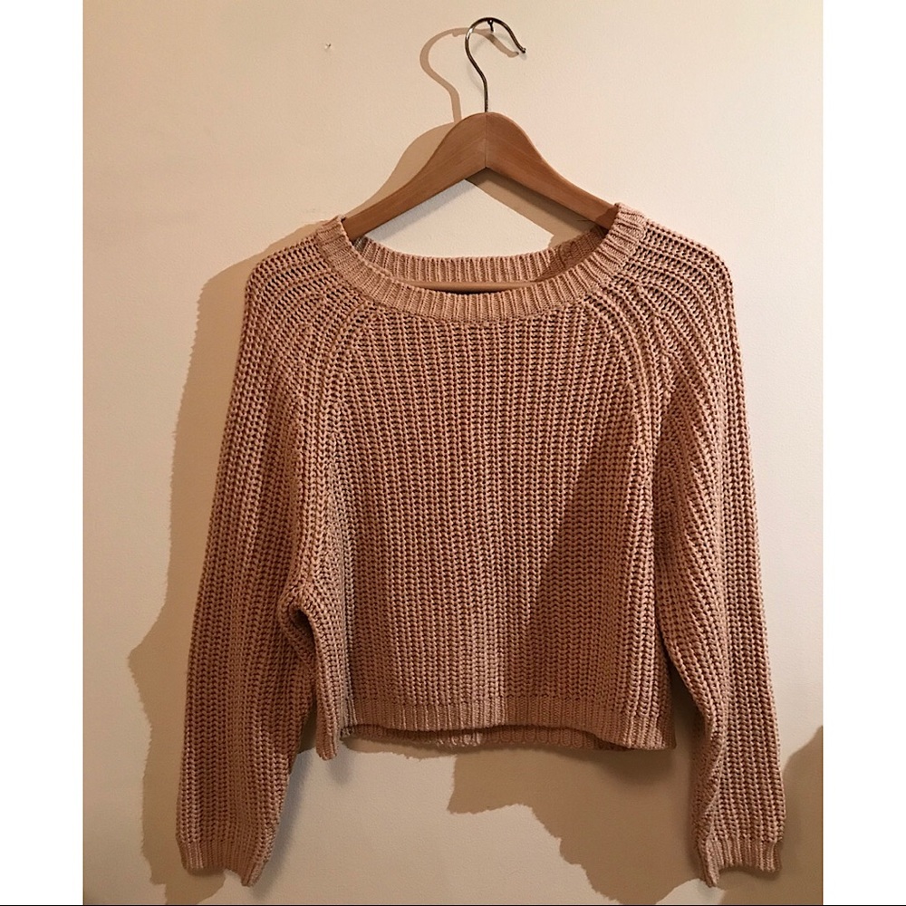 H&M Cropped knit sweater in pink 🐷